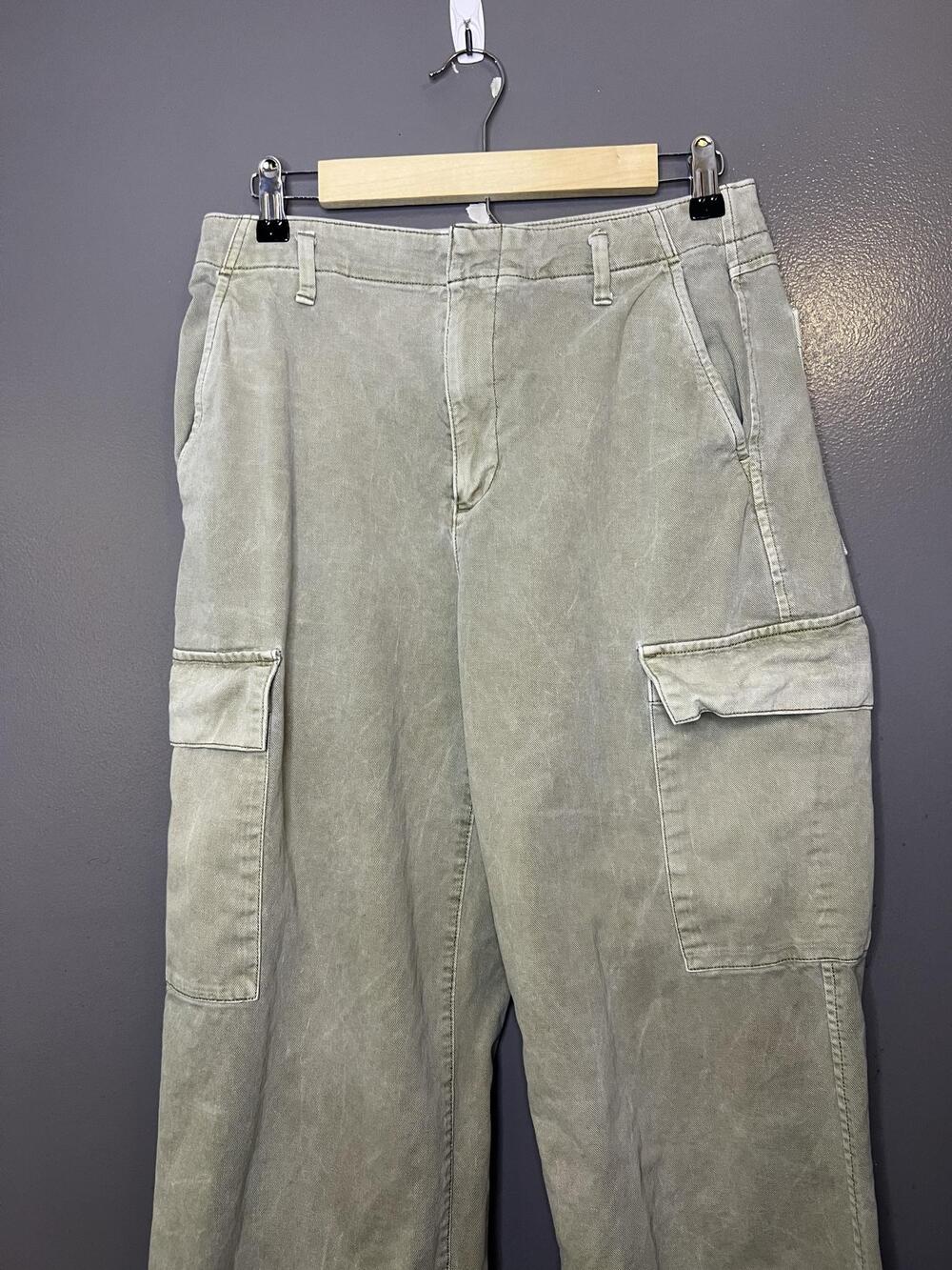 Gap Pants Womens 6 Green Loose Khaki Cargo Twill Relaxed Fit Pockets Casual